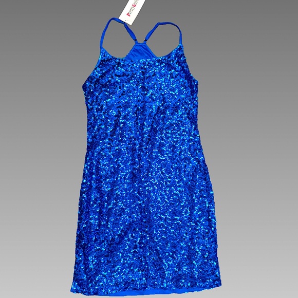 NWT GORGEOUS Blue Sequin Cocktail Dress - XL - Picture 1 of 8